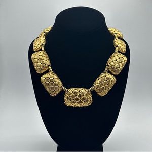 Haute Couture Designer PAULINE RADER Necklace Chunky Runway Basketweave #263